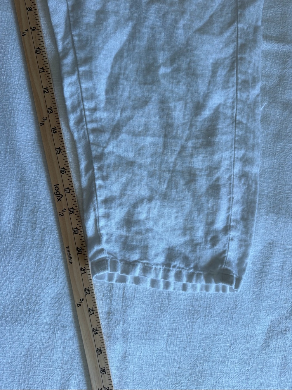 J.Jill 100% Linen White Elastic-Waist Cropped  Pants - Picture 8 of 8